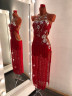 1024 Red latin dance dress