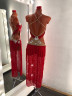 1024 Red latin dance dress