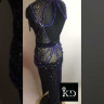 1130 Black-blue latin dance dress