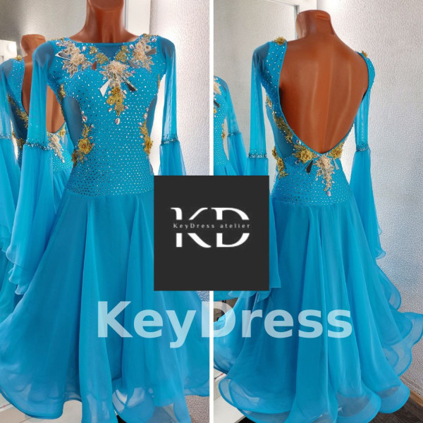 2041 Blue ballroom dress