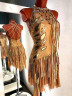 1026 Gold latin dance dress