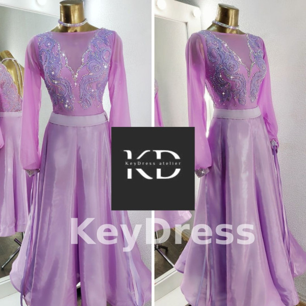 2042 Purple ballroom dress
