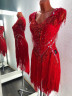 1027 Red latin dance dress