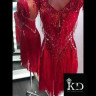 1027 Red latin dance dress