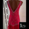 1030 Red latin dance dress