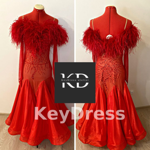 2045 Red ballroom dress