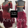 1032 Maroon latin dance dress