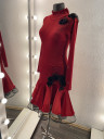1033 Maroon latin dance dress