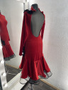1033 Maroon latin dance dress