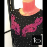 1138 Black-maroon latin dance dress