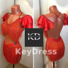 1139 Red latin dance dress