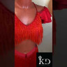 1139 Red latin dance dress