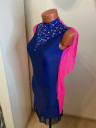 1140 Dark blue-pink latin dance dress