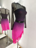 1037 Black-pink latin dance dress
