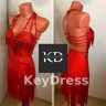 1141 Red latin dance dress
