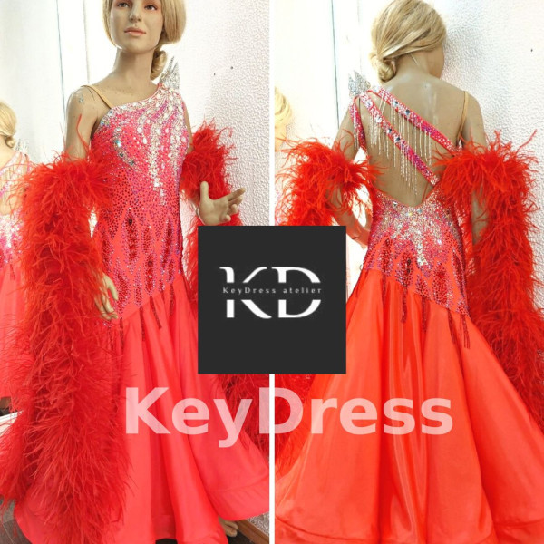 2066 Red ballroom dress