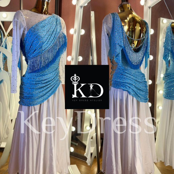 Sm2024 Blue-white dance dress