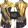 1145 Black-gold latin dance dress