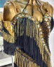1145 Black-gold latin dance dress
