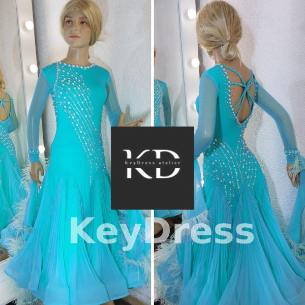 2068 Green ballroom dress