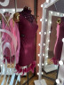 1211 Maroon-pink latin dance dress