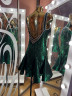 1212 Green latin dance dress