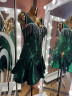 1212 Green latin dance dress