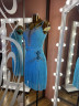 1214 Sky blue latin dance dress