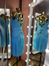 1214 Sky blue latin dance dress