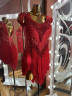 1215 Red latin dance dress