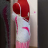 1043 White-pink latin dance dress
