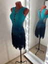 1154 Green-black latin dance dress