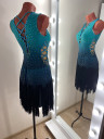 1154 Green-black latin dance dress