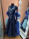2082 Dark blue ballroom dress