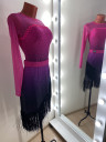 1155 Pink-black latin dance dress