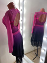 1155 Pink-black latin dance dress
