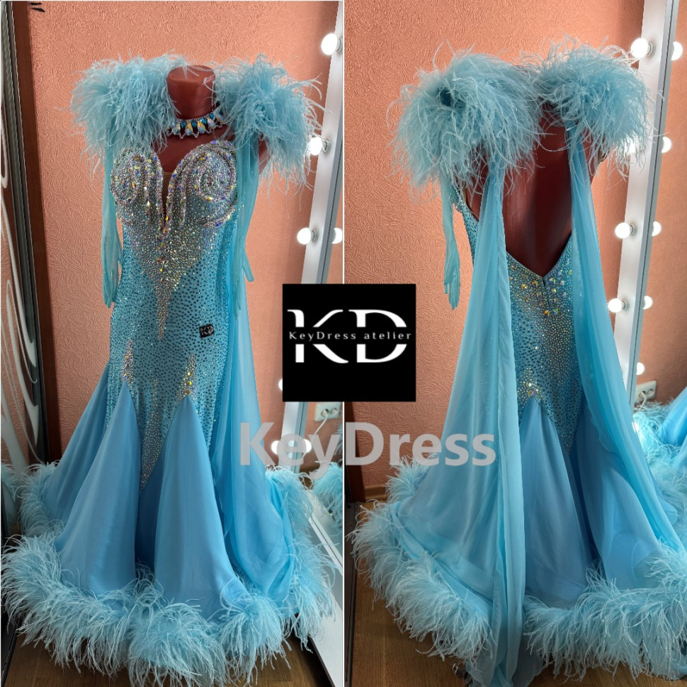 2084 Sky blue ballroom dress