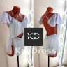 1157 White latin dance dress