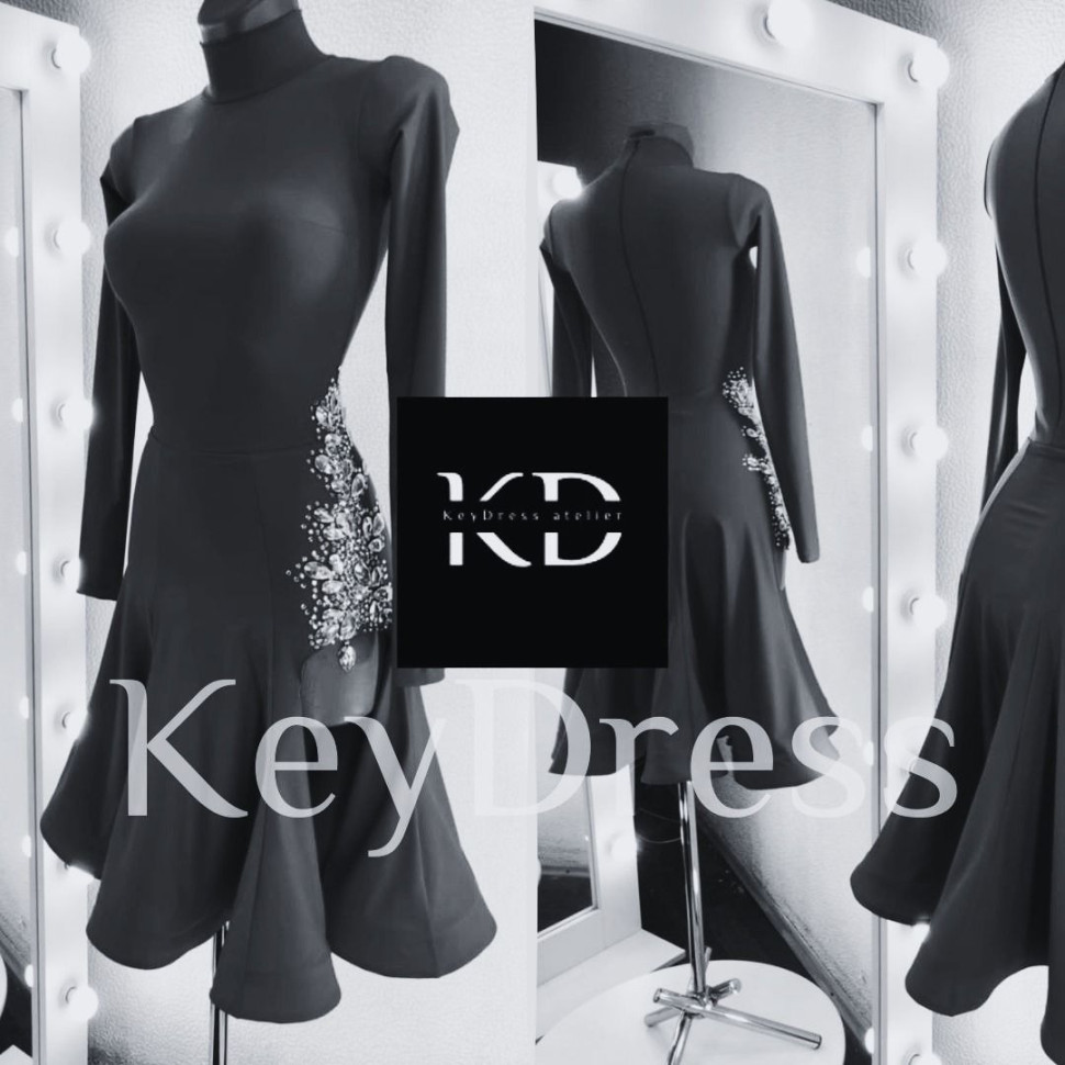 1052 Black latin dance dress