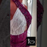 1158 White-maroon latin dance dress