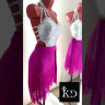 1159 White-pink latin dance dress