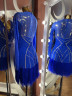 1160 Blue latin dance dress