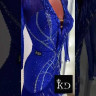 1160 Blue latin dance dress