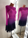 1161 Pink-black latin dance dress