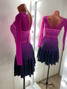 1161 Pink-black latin dance dress