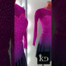 1161 Pink-black latin dance dress