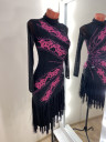 1162 Black-pink latin dance dress