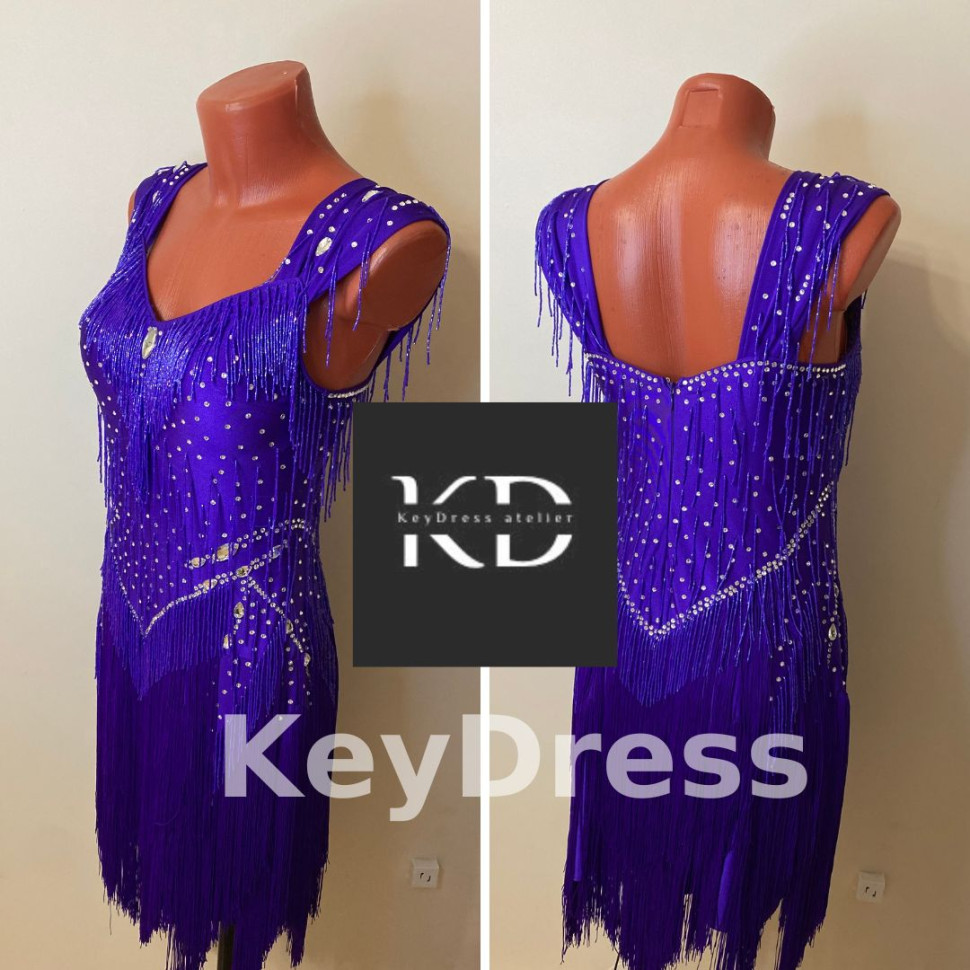 1060 Purple latin dance dress