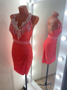 1168 Orange latin dance dress