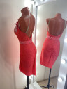 1168 Orange latin dance dress